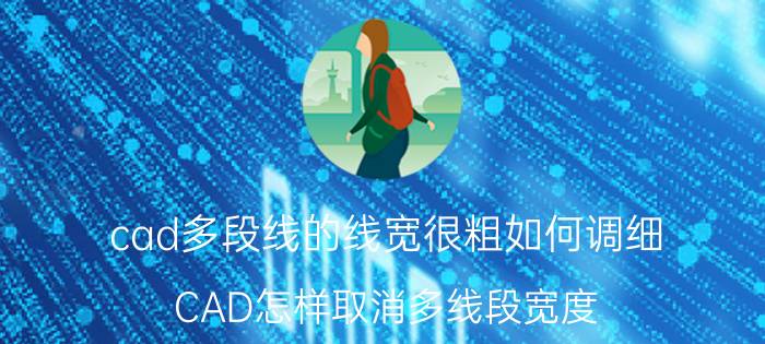 cad多段线的线宽很粗如何调细 CAD怎样取消多线段宽度？